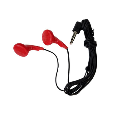 Red LH Series Disposable Earbuds, ideal for bulk school headphones and educational use.